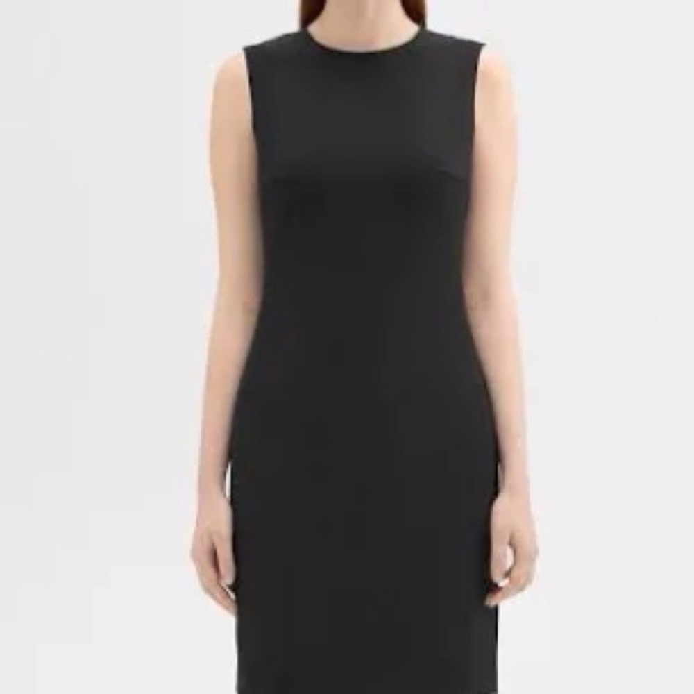 Eileen Fisher Wool Charcoal Gray Elegant shift dress Sleeveless